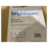 Short Bath Wood Storage Tower Black Metal