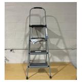 Cosco 3-Step 225-lb Capacity Silver Steel Foldable Step Stool