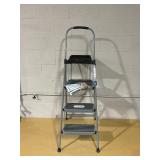 Cosco 3-Step 225-lb Capacity Silver Steel Foldable Step Stool