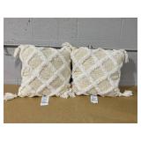 LOT OF 2 Better Homes & Gardens Tufted Trellis Decorative 20" Square Throw Pillow
