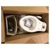Simple Project 21 in. Tall 2-Piece Toilet 1.28 GPF Single Flush Elongated Toilet in White Map Flush 1000g   Customer Returns See Pictures