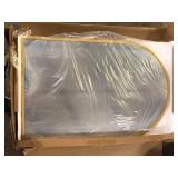 Lirago 24 in. W x 36 in. H Arched Recessed/Surface Mount Medicine Cabinet with Mirror in Gold  Customer Returns See Pictures