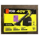 RYOBI 40V Vac Attack Cordless Leaf Vacuum/Mulcher and Lawn and Leaf Bag with 5.0 Ah Battery and Charger   Customer Returns See Pictures