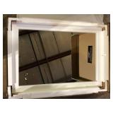 32 in. H x 22 in. W White Modern Rectangular Framed Vanity Mirror Customer Returns See Pictures