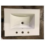Eridanus Tucson 24 in. W x 18 in. D Vitreous China Vanity Top in White with 3 Faucet Holes (8 in. Centerset)  Customer Returns See Pictures