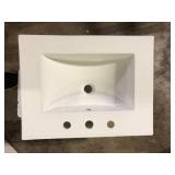 Eridanus Tucson 24 in. W x 18 in. D Vitreous China Vanity Top in White with 3 Faucet Holes (8 in. Centerset)  Customer Returns See Pictures