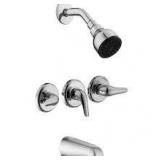 Glacier Bay Aragon 3 Handle 1-Spray Tub and Shower Faucet 1.8 GPM in Chrome (Valve Included)  Customer Returns See Pictures