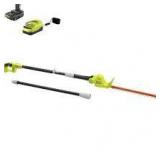 RYOBI ONE+ 18V 18 in. Cordless Battery Pole Hedge Trimmer with 2.0 Ah Battery and Charger   Customer Returns See Pictures