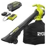 RYOBI 40V Vac Attack Cordless Leaf Vacuum/Mulcher and Lawn and Leaf Bag with 5.0 Ah Battery and Charger   Customer Returns See Pictures