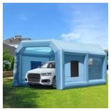VEVOR Inflatable Paint Booth, 21 ft. x 13.5 ft. x 9.8 ft. Inflatable Spray Booth, with 1100-Watt Powerful Blower  Customer Returns See Pictures