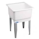 MUSTEE Utilatub 20 Gallon 23 in. x 25 in. Freestanding Laundry/Utility Sink in white   Customer Returns See Pictures