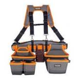 RIDGID 29 in. 23 Pocket Professional Grade 2-Bag Suspension Rig Work Tool Belt with Suspenders  Customer Returns See Pictures