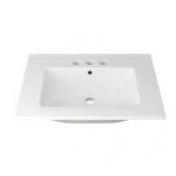 Eridanus Tucson 24 in. W x 18 in. D Vitreous China Vanity Top in White with 3 Faucet Holes (8 in. Centerset)  Customer Returns See Pictures