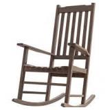 Foredawn Silvan Espresso Brown Acacia Wood Classic Adirondack Outdoor Porch Rocker Outdoor Rocking Chair  Customer Returns See Pictures