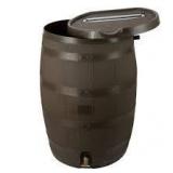 RTS Home Accents 55 Gal. Premium Flat Back Eco Rain Barrel with Removable Lid, Black Color Customer Returns See Pictures