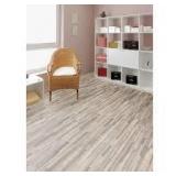 18 Boxes of TrafficMaster Seashore Wood 4 MIL x 12 in. W x 24 in. L Peel and Stick Water Resistant Vinyl Tile Flooring (20 sqft/case) Customer Returns See Pictures