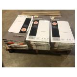 18 Boxes of TrafficMaster Seashore Wood 4 MIL x 12 in. W x 24 in. L Peel and Stick Water Resistant Vinyl Tile Flooring (20 sqft/case) Customer Returns See Pictures