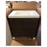 Glacier Bay Stancliff 31 in. Single Sink Elm Ember Bath Vanity with White Cultured Marble Top (Assembled)  Customer Returns See Pictures