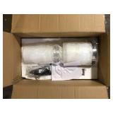 Cayden 6.5 in 1-Light Brushed Nickel Shaded Pendant Light with Clear Plus Etched Opal Glass Shade, No Bulbs Included  Customer Returns See Pictures