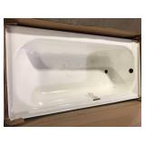 Bootz Industries Maui 60 in. x 30 in. Soaking Bathtub with Right Drain in White Damaged   Customer Returns See Pictures