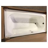 Bootz Industries Maui 60 in. x 30 in. Soaking Bathtub with Right Drain in White Damaged   Customer Returns See Pictures