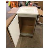 Glacier Bay 19 in. Single Sink Pearl Gray Bath Vanity with White Cultured Marble Top (Assembled)    Customer Returns See Pictures