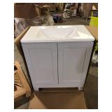 31 in. Single Sink Pearl Gray Bath Vanity with White Cultured Marble Top (Assembled)    Customer Returns See Pictures