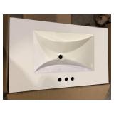 31 in. Single Sink Pearl Gray Bath Vanity with White Cultured Marble Top (Assembled)    Customer Returns See Pictures