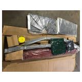 Hampton Bay 11 ft. Cantilever Solar LED Offset Outdoor Patio Umbrella in Chili Red  Customer Returns See Pictures