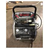 Husky 4.5 Gal. 175 PSI Portable Electric Oil-Free Quiet Twin Stack Jobsite Air Compressor w/Rubber Wheels and 2-Quick Couplers For Parts  Customer Returns See Pictures