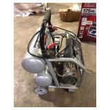Husky 4.5 Gal. 175 PSI Portable Electric Oil-Free Quiet Twin Stack Jobsite Air Compressor w/Rubber Wheels and 2-Quick Couplers For Parts  Customer Returns See Pictures
