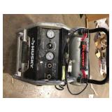 Husky 4.5 Gal. 175 PSI Portable Electric Oil-Free Quiet Twin Stack Jobsite Air Compressor w/Rubber Wheels and 2-Quick Couplers For Parts  Customer Returns See Pictures