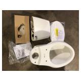 Glacier Bay 12 inch Rough In Two-Piece 1.1 GPF/1.6 GPF Dual Flush Elongated Toilet in White Seat Included   Customer Returns See Pictures