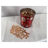 Can of 1964 Canadian Pennies - 18 Pounds