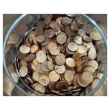 Can of 1964 Canadian Pennies - 18 Pounds