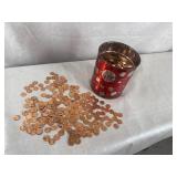 Can of 1964 Canadian Pennies - 18 Pounds