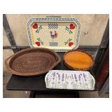 Four Unique Vintage Serving Trays