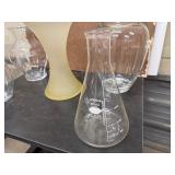 Three Beautiful Large Glass Vases and a Glass Pitcher