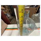 Matching Pair of Large Vintage Bottles (20" Tall by 10" diameter) Blue Tint