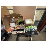 Box of Miscellaneous Items - Light Bulbs, Shims, Extension Cord, Bag of Rags and More