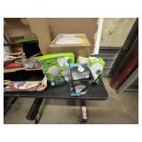 Box of Miscellaneous Items - Light Bulbs, Shims, Extension Cord, Bag of Rags and More