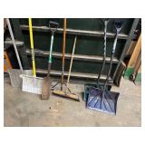 Four Shovels, Broom, Squeegee, Spade