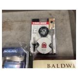 Two Baldwin Premium Keyed Entry Door Handle, One Baldwin Closet Door Handle, Shlage Door Lock, Black and Decker