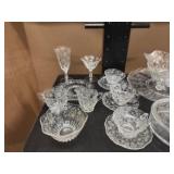 Antique Cambridge Glass Chantilly Lace Set with 16 pieces including Lid