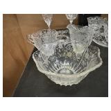 Antique Cambridge Glass Chantilly Lace Set with 16 pieces including Lid