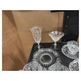 Antique Cambridge Glass Chantilly Lace Set with 16 pieces including Lid