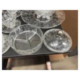 Antique Cambridge Glass Chantilly Lace Set with 16 pieces including Lid