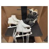 Three Pair of Gently Used Ice Skates: 1 pair Hockey Skates (Size 9), 2 Pairs Figure Skates Size (Size 6). All are in Great Condition!