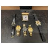 Watches - Diamond, Decade, Geneva, Quartz brands with Vintage Telock Traveler Alarm Clock