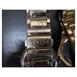 Watches - Diamond, Decade, Geneva, Quartz brands with Vintage Telock Traveler Alarm Clock